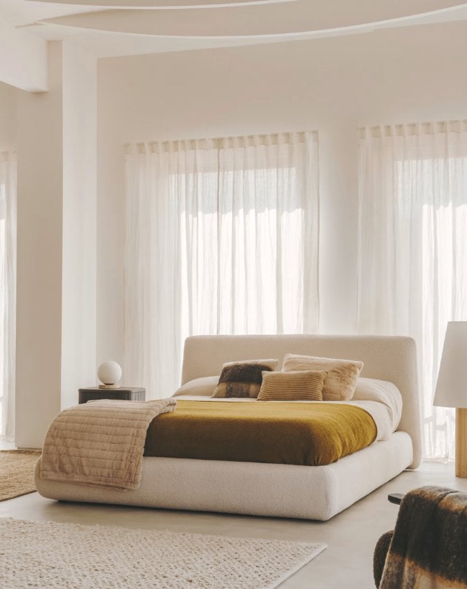 Kave Home Martina bed 180x200 + lattenbodems | nw €1.485, Ophalen, Gebruikt, Overige kleuren, Modern organisch / minimalistisch
