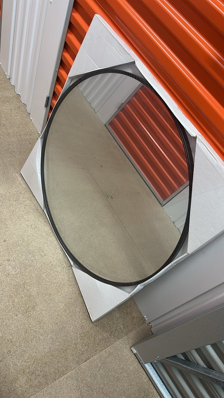 Ronde spiegel met zwarte rand, Ophalen, Rond, Nieuw, Minder dan 100 cm