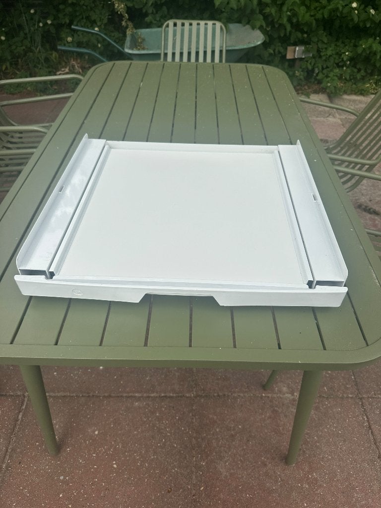 Tussenstuk en uitschuifbaar werkblad voor wasmachine/droger, Ophalen of Verzenden, Zo goed als nieuw