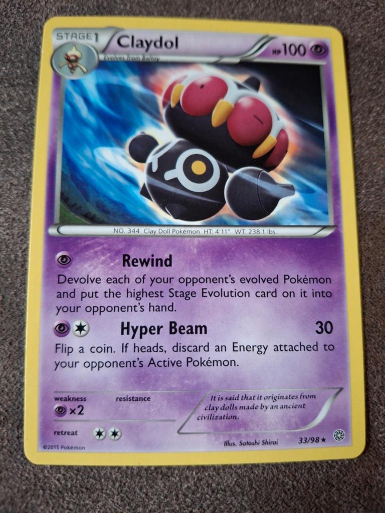 Pokémon Kaart Claydol (2015), Ophalen of Verzenden, Zo goed als nieuw, Losse kaart