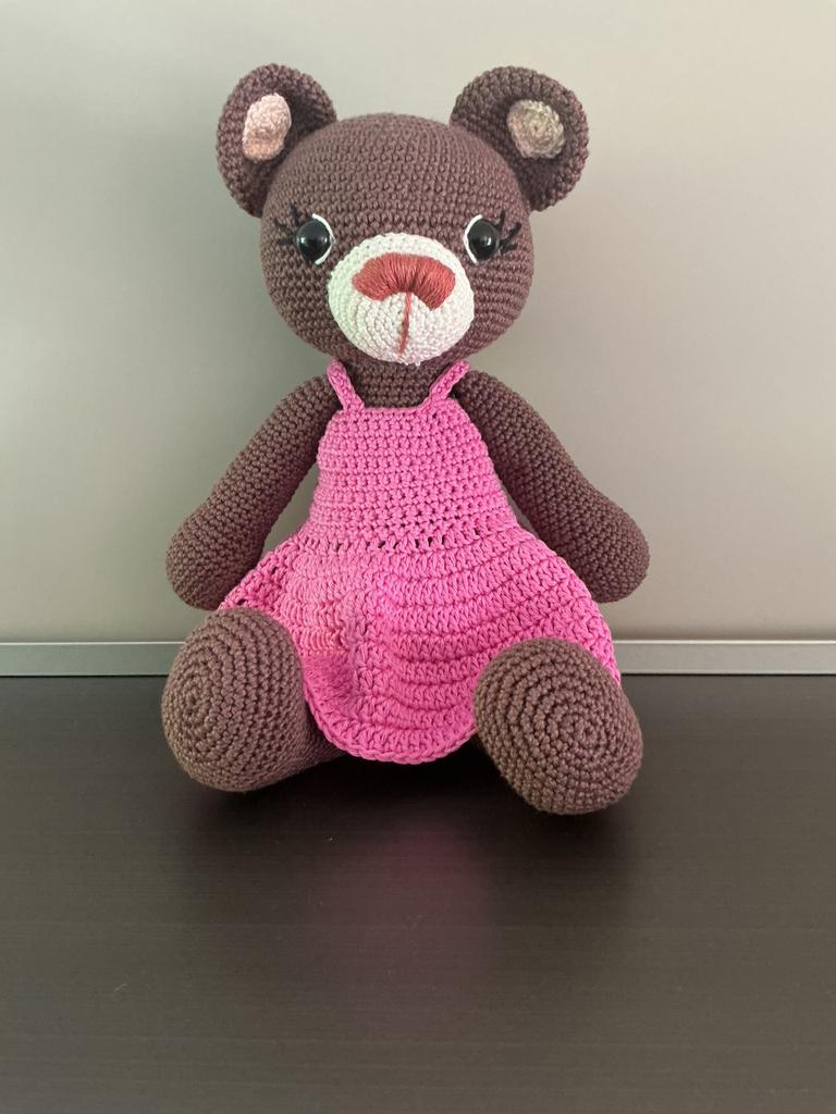 Gehaakte beer, knuffel, decoratie, kraamcadeau, Kinderen en Baby's, Speelgoed | Knuffels en Pluche, Beer, Nieuw, Ophalen of Verzenden