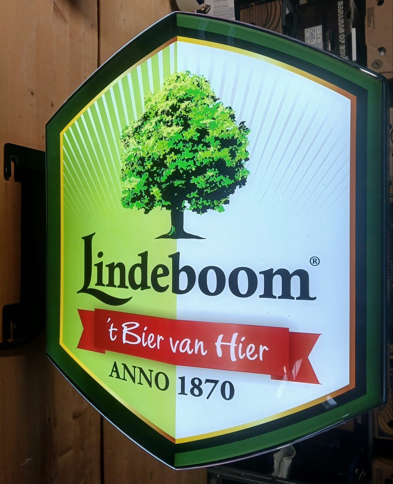 Lindeboom reklame wandbord Led, Ophalen, Zo goed als nieuw, Reclamebord, Plaat of Schild, Overige merken