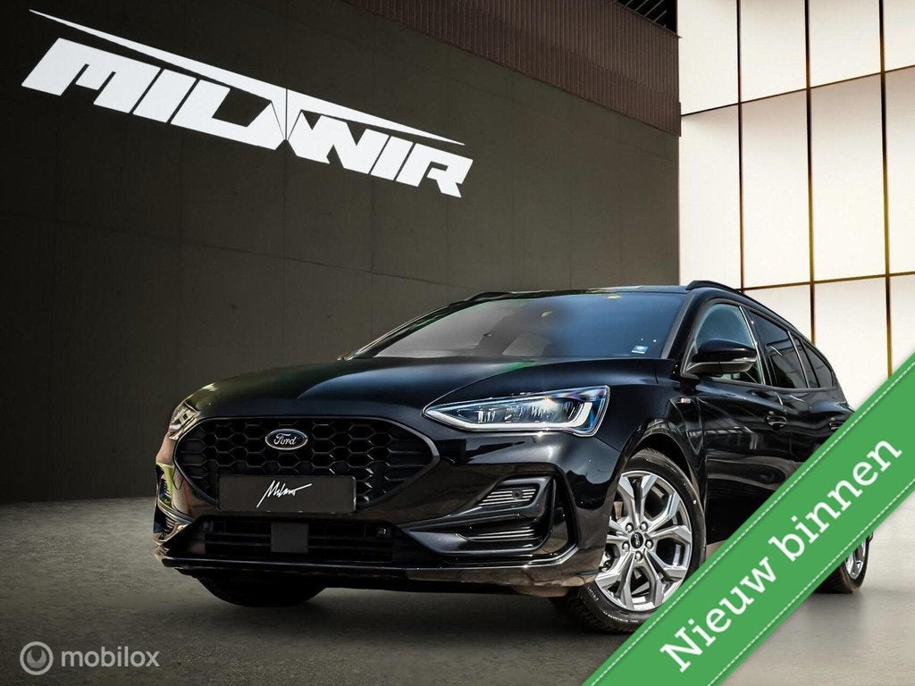 Ford Focus Wagon 1.0 EcoBoost Hybrid ST Line | VOL!, Auto's, Ford, Gebruikt, Zwart, Zwart, 155 pk