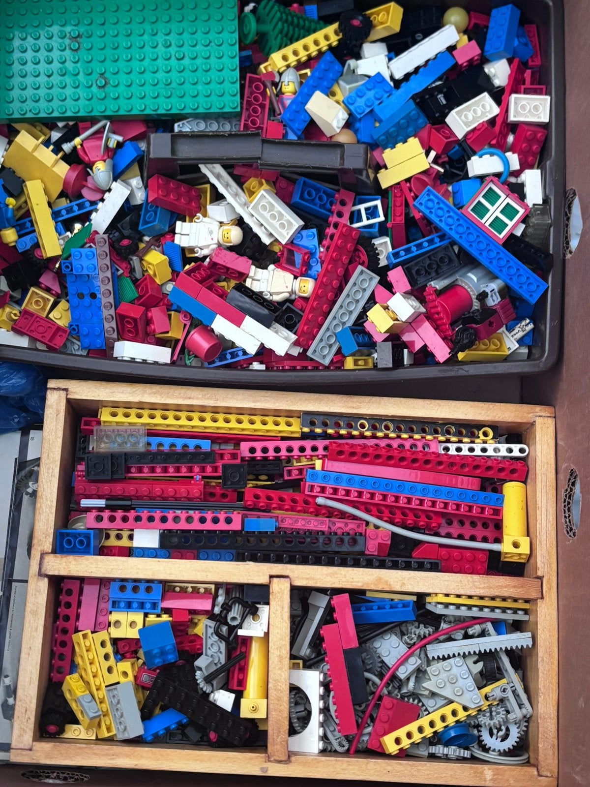 Vintage LEGO 80/90s + minifigs + boekjes, Ophalen, Gebruikt, Grondplaat, Overige thema's
