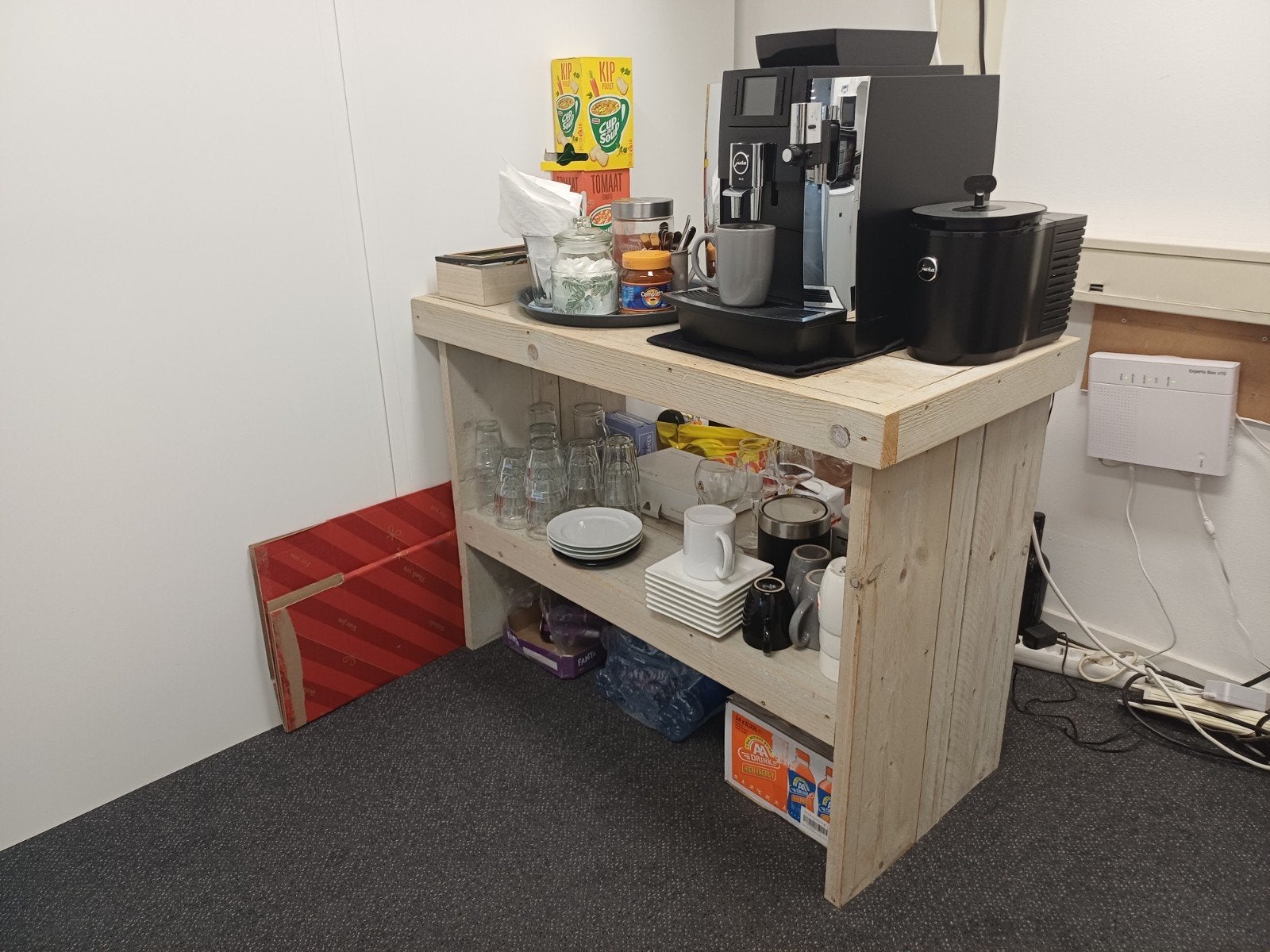 Steigerhouten Koffietafel 78h x 105l x 49,5b, Ophalen, Gebruikt