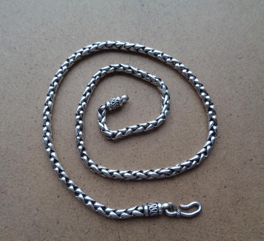 zilveren vossenstaart ketting met haak sluiting [829], Verzenden, Zo goed als nieuw, Zilver, Zilver
