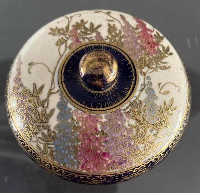 Antieke porseleinen Japanse Satsuma gemerkt, Antiek en Kunst, Ophalen of Verzenden