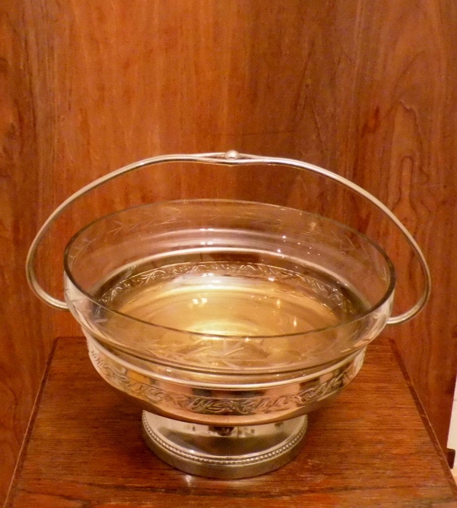 Art Deco schaal met glazen inzet., Ophalen of Verzenden