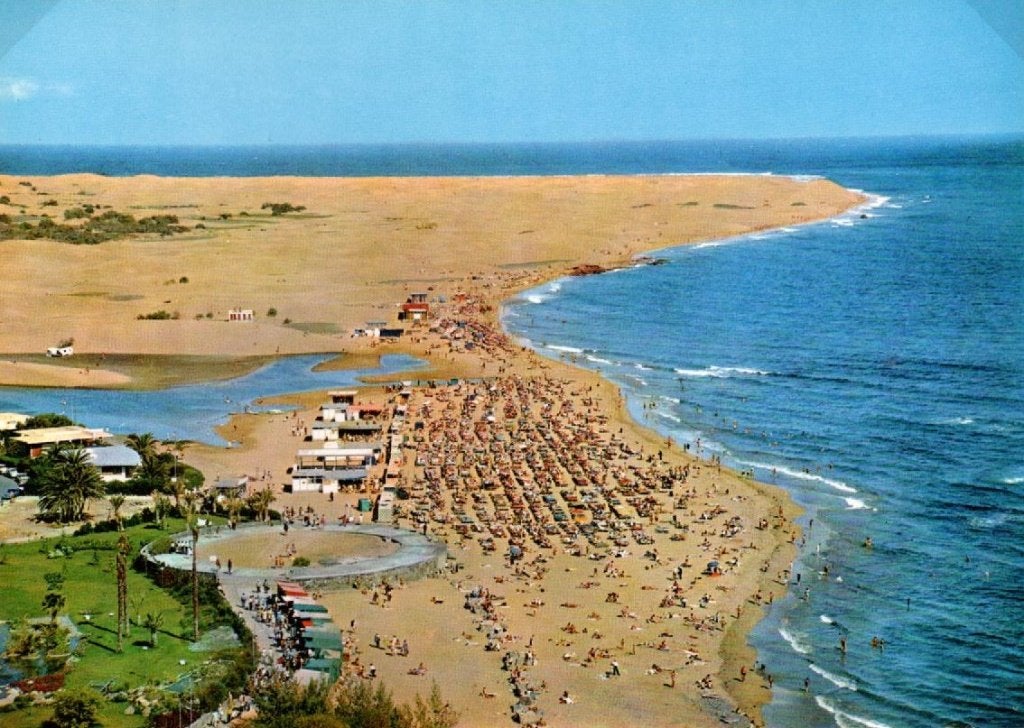 1 Ansichtkaart Maspalomas  Gran Canaria., Verzamelen, Ophalen of Verzenden, 1960 tot 1980, Ongelopen, Spanje