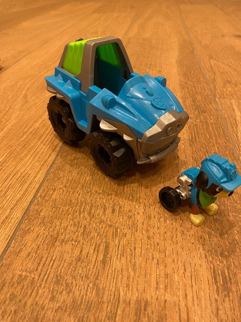 Paw Patrol Rexs Dinosaur voertuig met figuur, Ophalen of Verzenden, Zo goed als nieuw