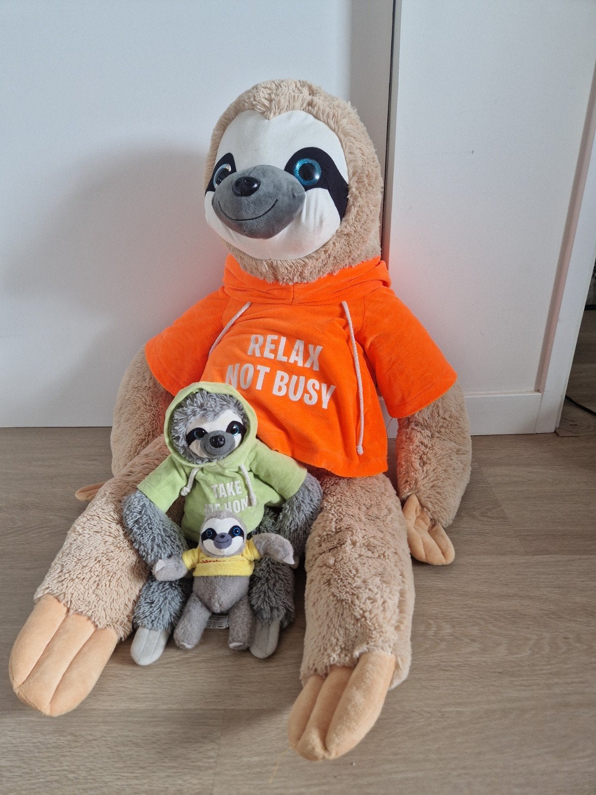 Hele luiaard collectie: 3 knuffels, Kinderen en Baby's, Speelgoed | Knuffels en Pluche, Ophalen, Oranje, Gebruikt, Overige typen
