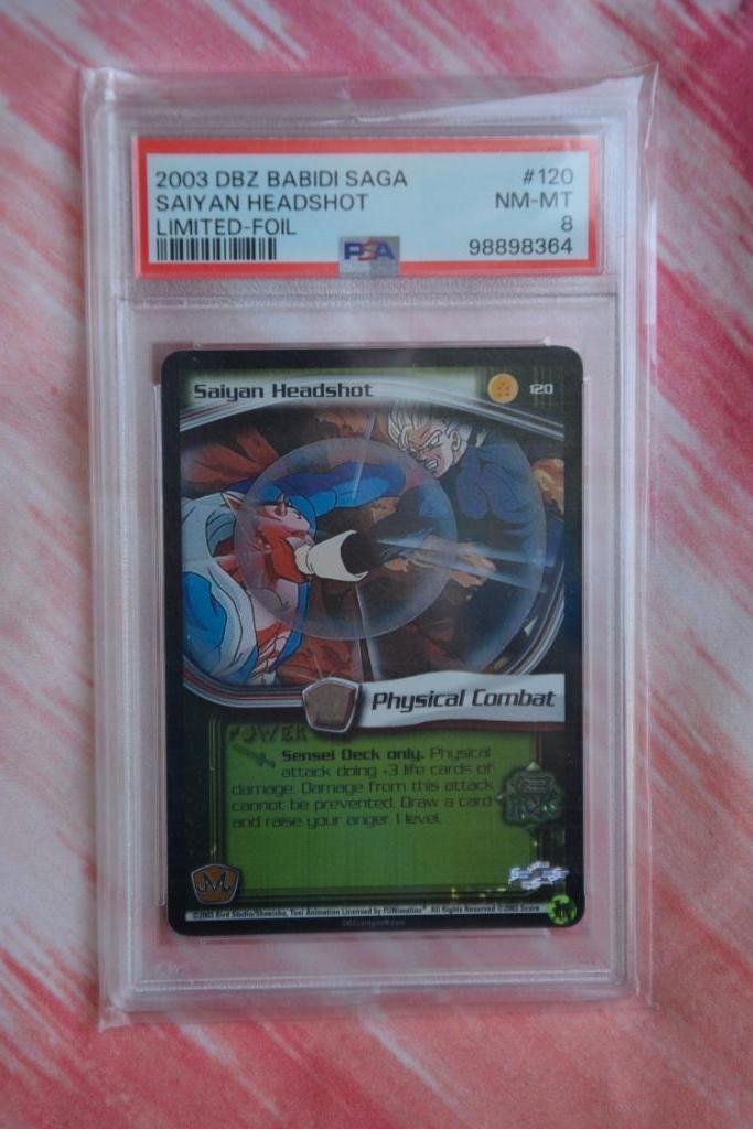 Dragonball Z Saiyan Headshot Foil Limited Babidi Saga PSA 8, Ophalen of Verzenden, Gebruikt, Losse kaart, Foil