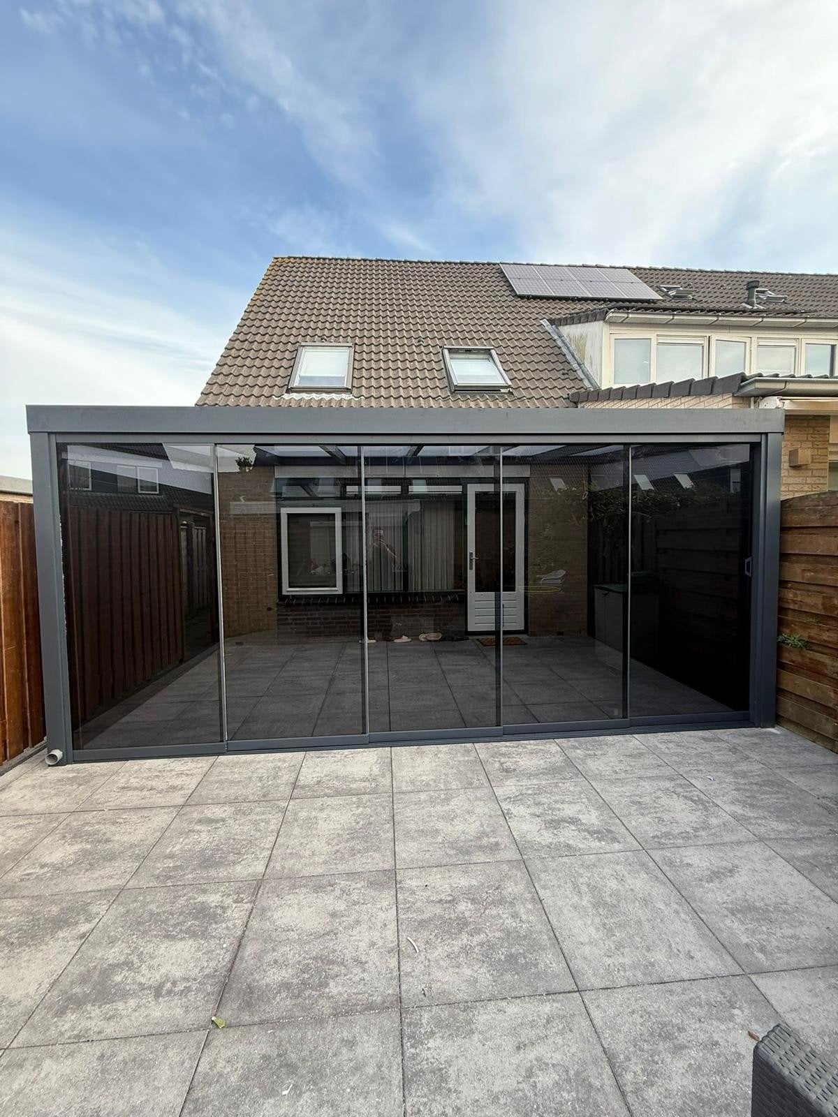 Moderne Veranda met Glazen Schuifwanden, Ophalen of Verzenden, Zo goed als nieuw, Veranda