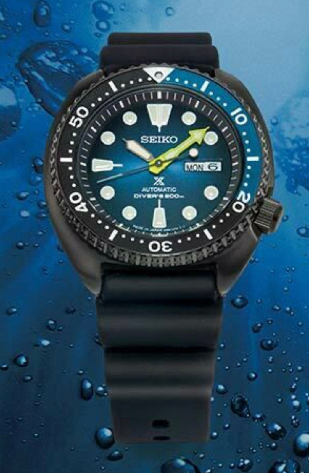 Seiko SBDY041 Darth Turtle 4R36-07MO Japanse uitvoering, Seiko, Staal, Polshorloge, Kunststof