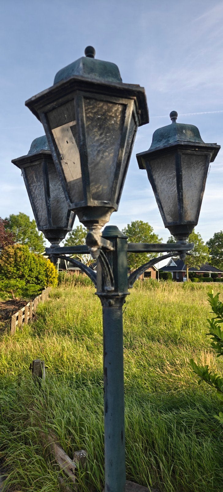 Klassieke lantaarnpaal met drie lampen, Ophalen of Verzenden