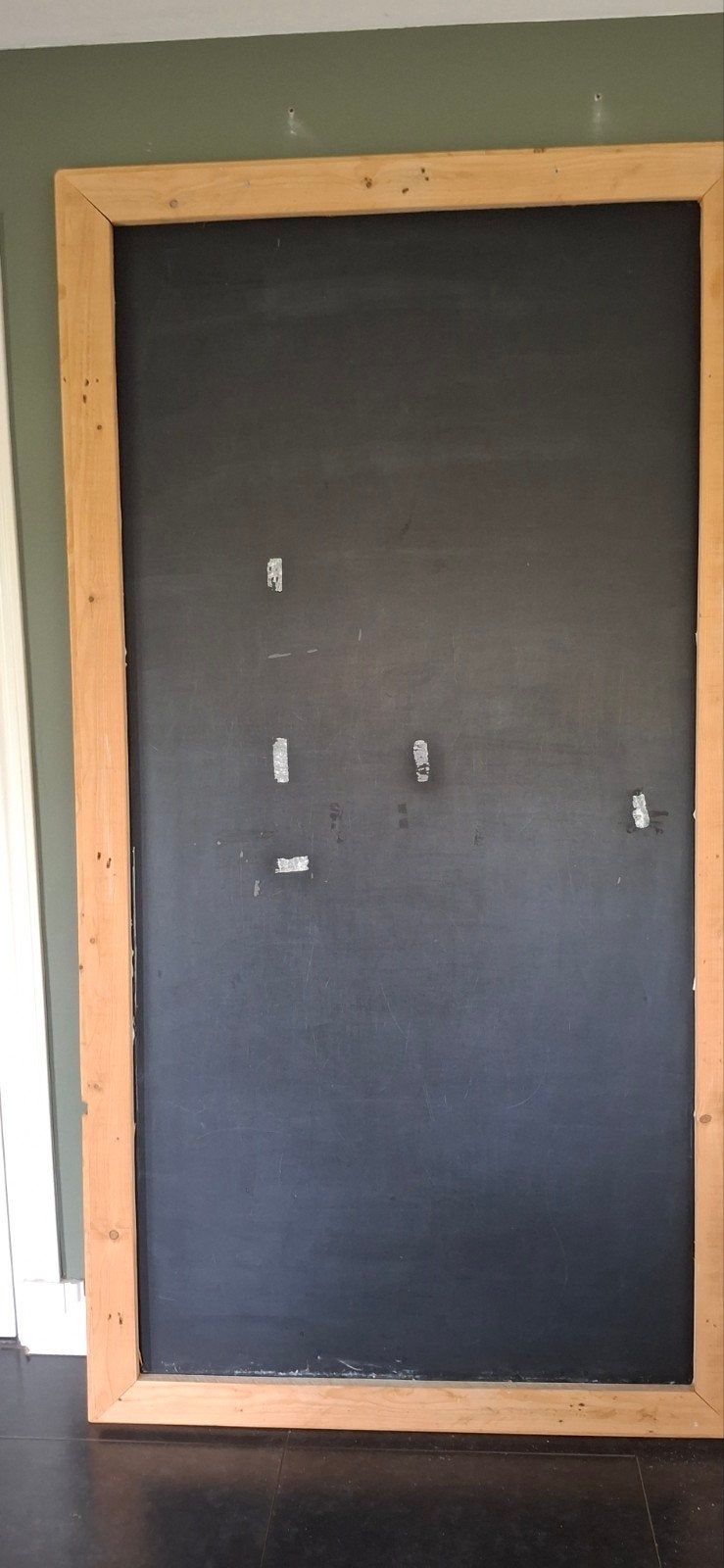Oud schoolbord met houten omlijsting, Ophalen of Verzenden, Gebruikt, Krijtbord