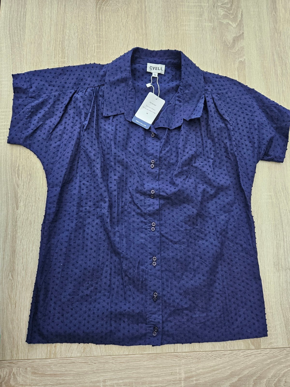 Cyell Top Short Sleeve - Donkerblauwe Blouse Maat 38, Maat 38/40 (M), Blauw, Nieuw, Ophalen of Verzenden