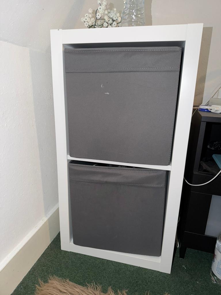 Ikea kallax 2 vakken wit, Ophalen, 50 tot 100 cm, Zo goed als nieuw, Minder dan 100 cm