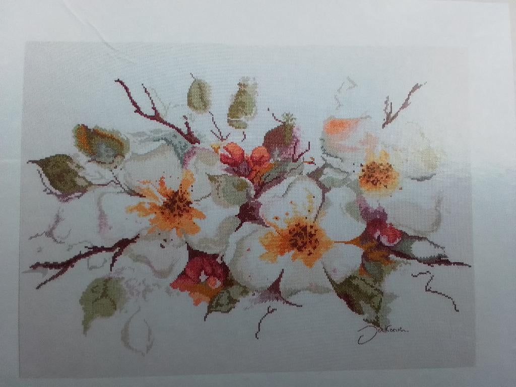 LanArte borduurpakket 'Appelbloesem', Hobby en Vrije tijd, Borduren en Borduurmachines, Ophalen of Verzenden, Nieuw, Borduurpakket