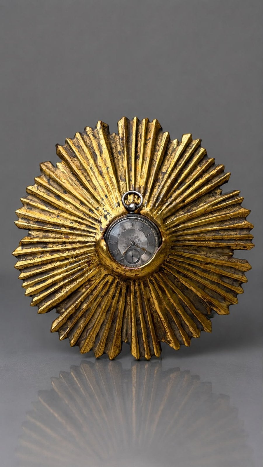 Antieke Porte Monde - Mahonie vuurverguld, Overige merken, Overige materialen, Zakhorloge, Verguld