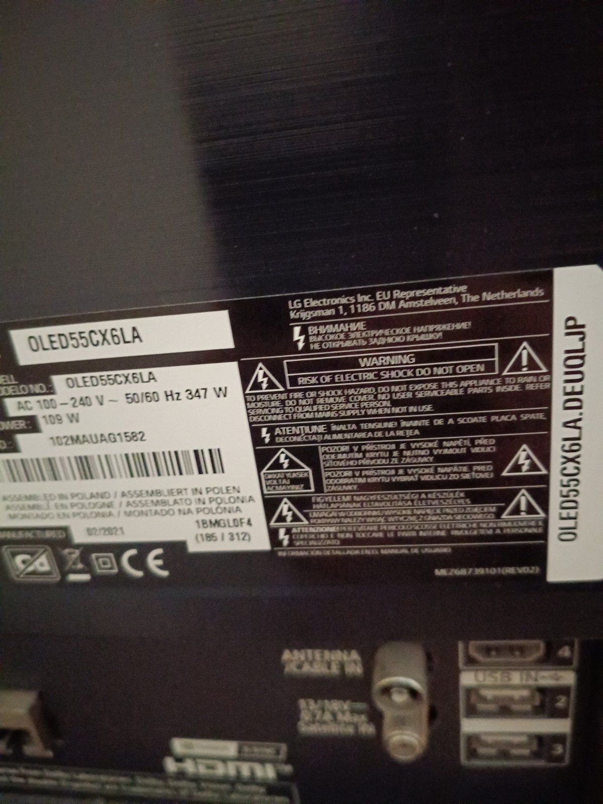 lg oled55cx6la, Ophalen, 100 cm of meer, 120 Hz, LG