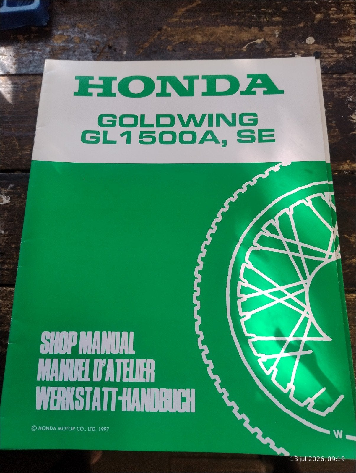 Honda Goldwing GL1500A, SE 1997 Werkplaatshandboek, Motoren, Verzenden, Honda