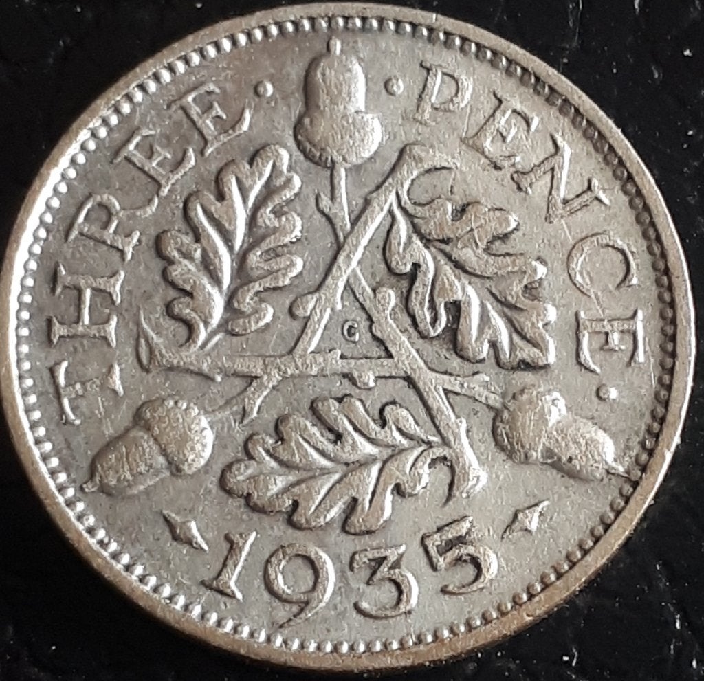 UNITED KINGDOM / 3 PENCE 1935 KM 831 ZILVER, Ophalen of Verzenden, Overige landen, Losse munt, Zilver
