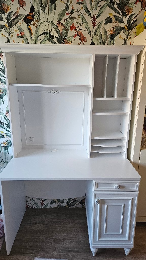 Klassiek kinderbureau wit, Huis en Inrichting, Bureaus, Ophalen, 112 cm, Gebruikt, Hout
