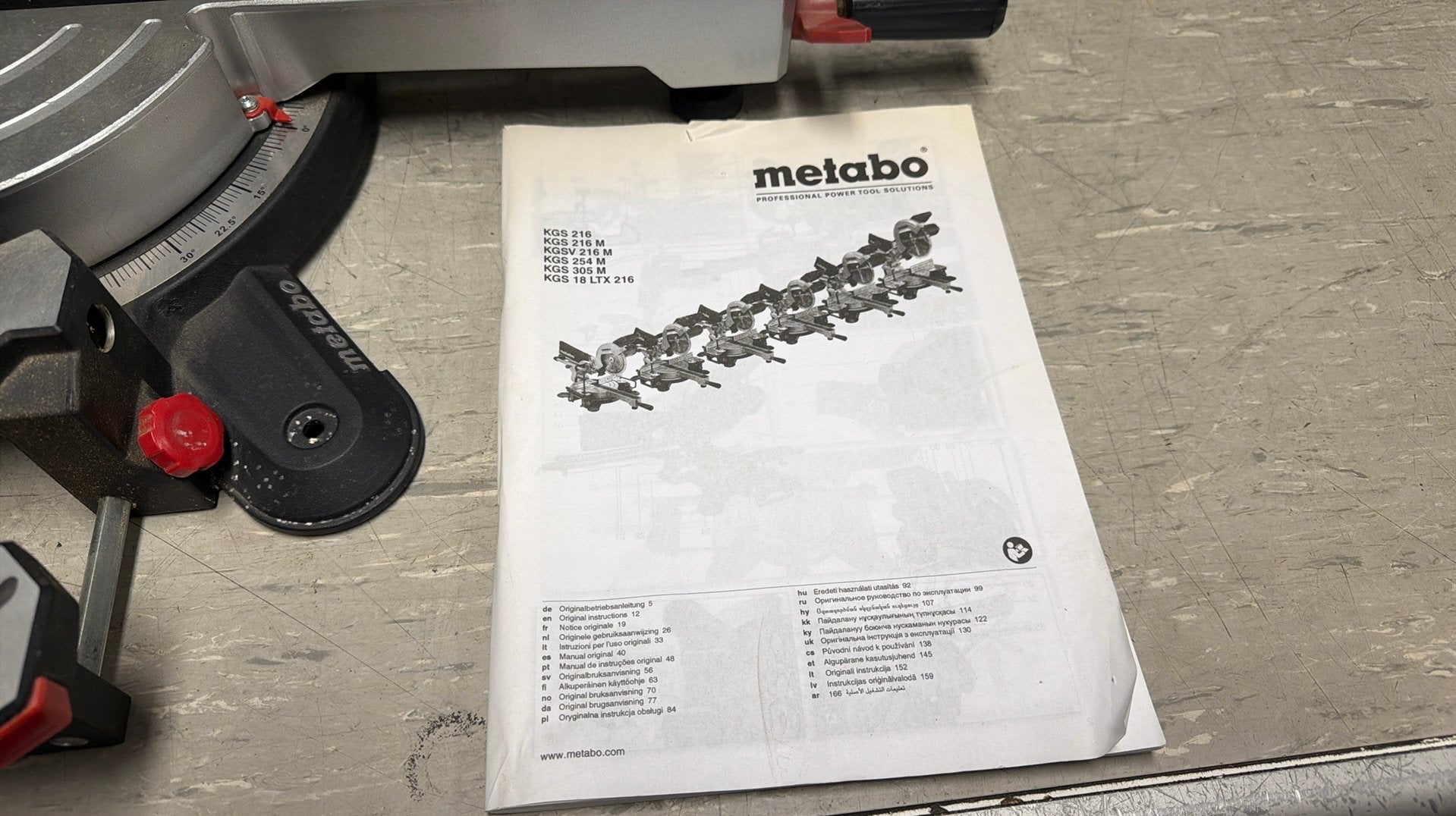 Metabo Afkortzaag KGS 216 M met trekfunctie, Doe-het-zelf en Verbouw, Decoupeerzaag, Metabo, Ophalen of Verzenden, Zo goed als nieuw