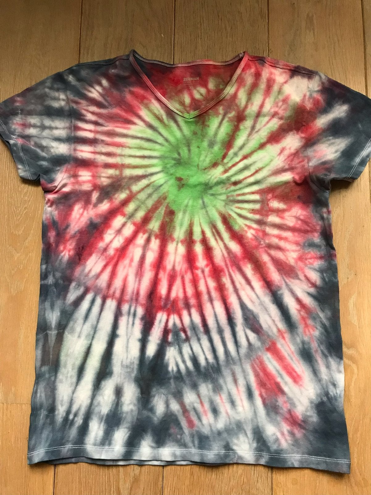 Hippie TIE DYE Shirt XL Handgeverfd door mij dus uniek, Ophalen of Verzenden, Nieuw, Maat 56/58 (XL), Blauw