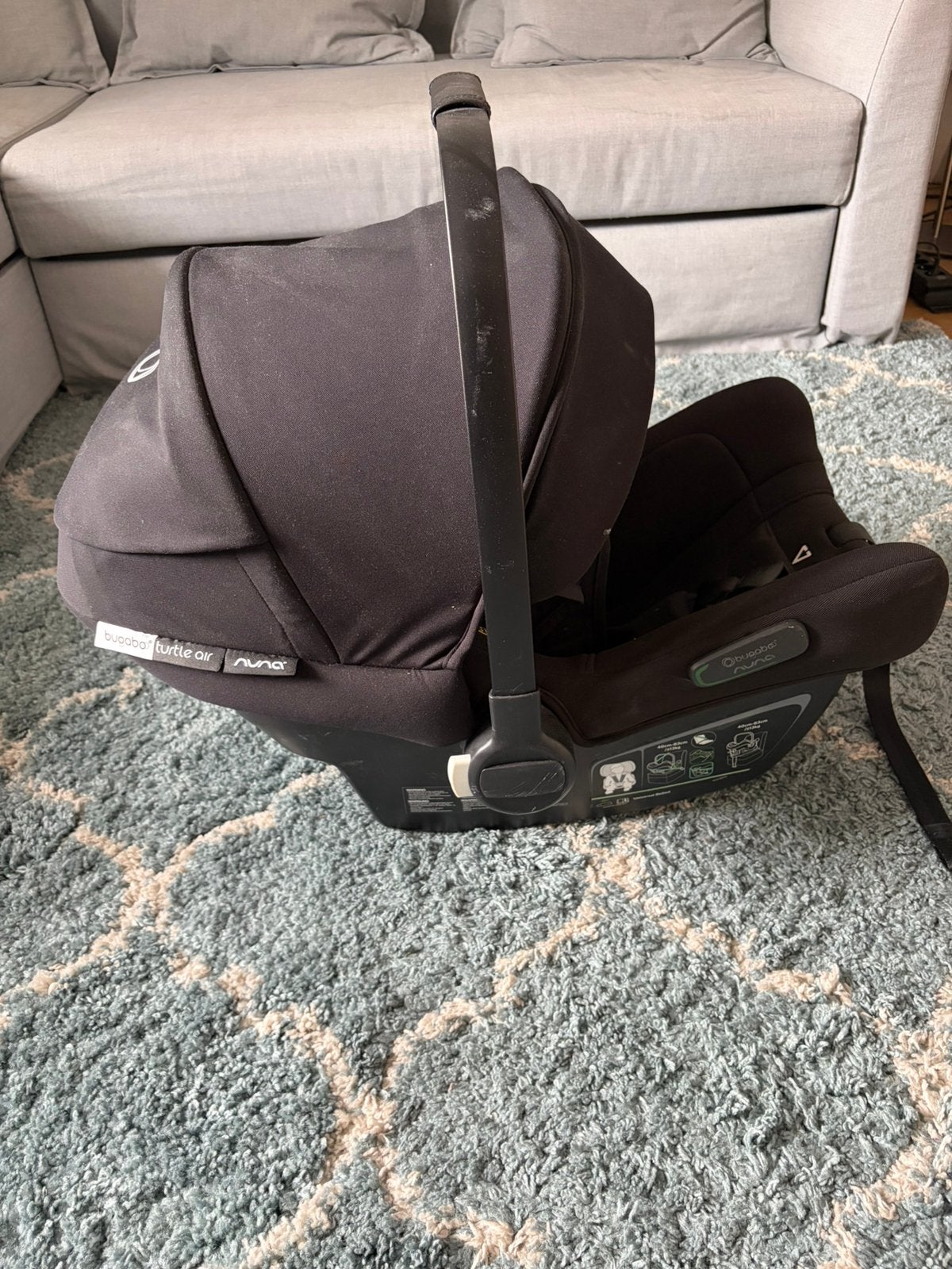 Bugaboo Turtle Air by Nuna – Infant Car Seat (black), Zo goed als nieuw, Isofix, 0 t/m 13 kg, Ophalen