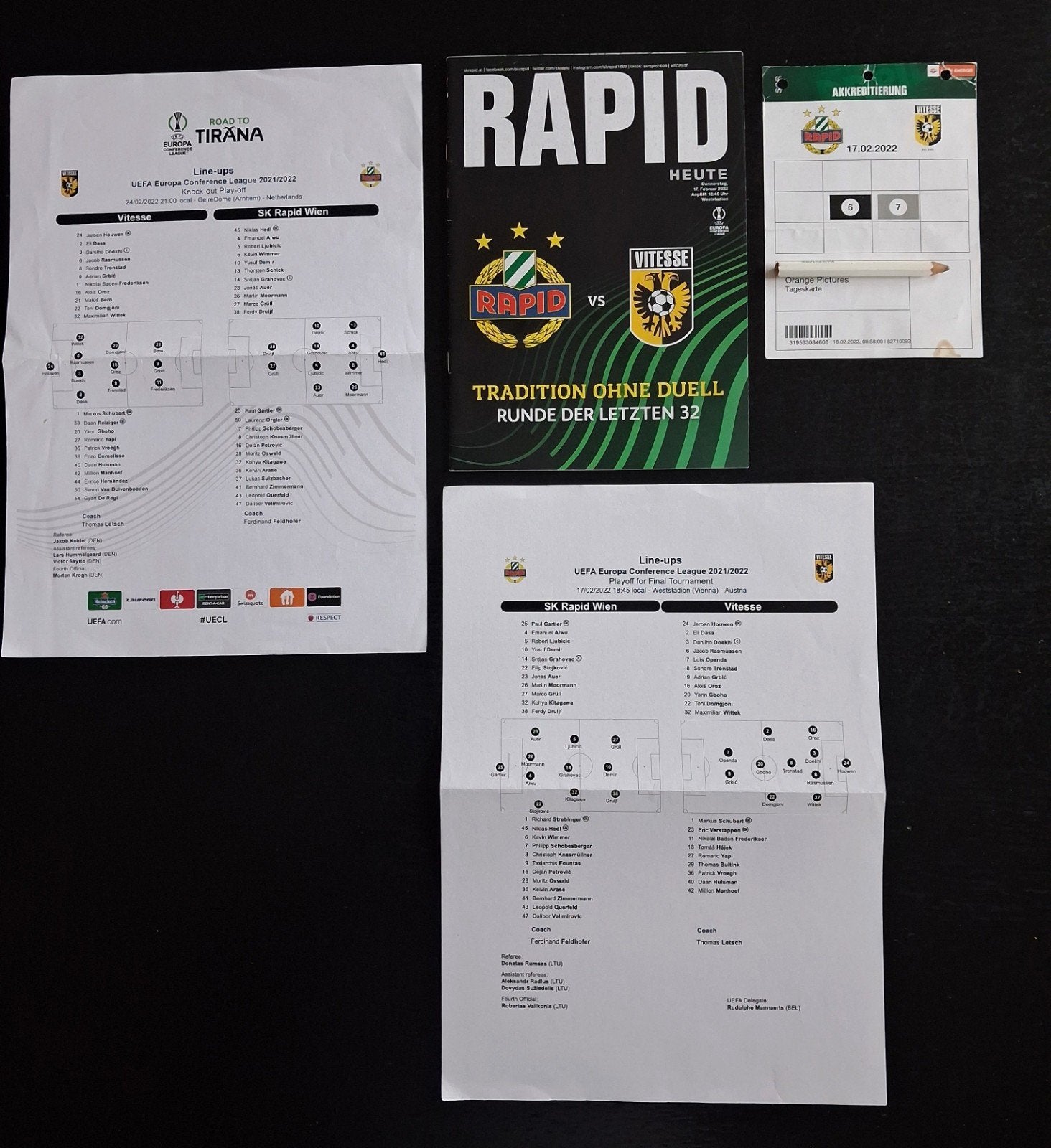 Vitesse - SK Rapid Wien Conference League 2021/2022., Ophalen of Verzenden, Vitesse