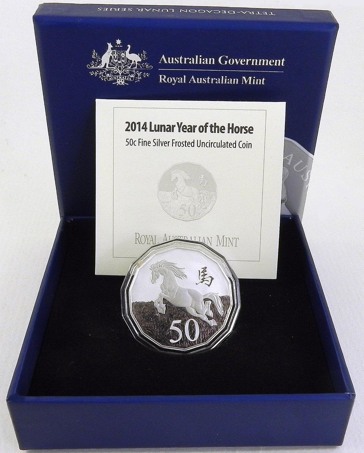 2014 Australische Lunar Jaar van het Paard 50c Zilveren Munt, Ophalen of Verzenden, Losse munt, Zilver