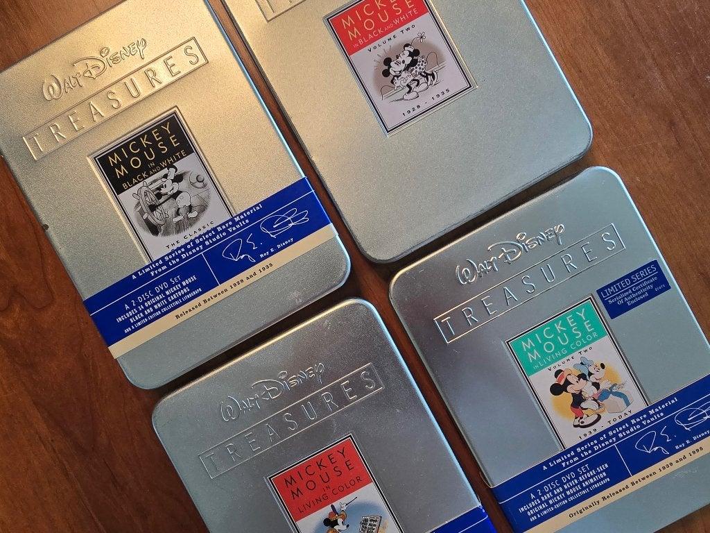 Mickey Mouse, Walt Disney Treasures, deel 1 t/m 4, REGIO 1, Import, Engels, Tekenfilm, Verzenden
