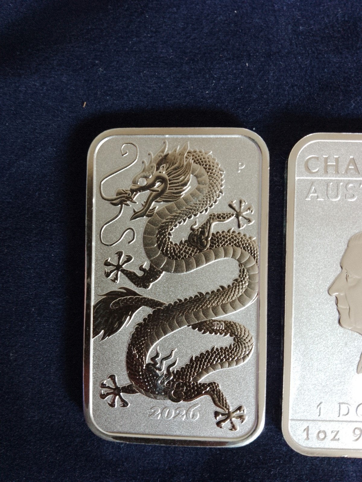 rectangle dragon 2026 1 oz zilver baar, Ophalen of Verzenden, Zilver