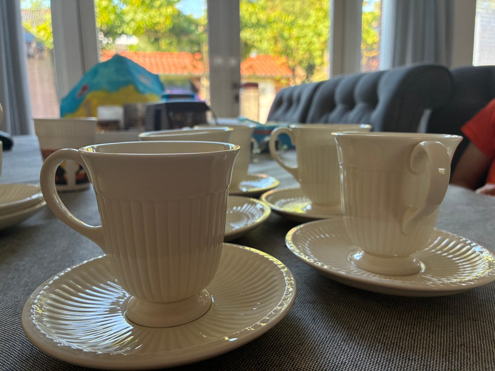 Wedgwood Edme koffiekopjes en schoteltjes, Ophalen, Zo goed als nieuw, Wedgwood, Kop(pen) en/of Schotel(s)