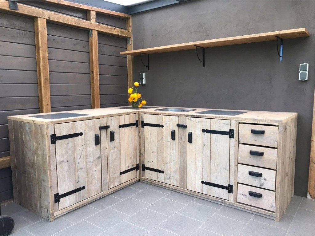 buitenkeuken van gebr steigerhout, Tuin en Terras, Ophalen, Nieuw, Houtskool