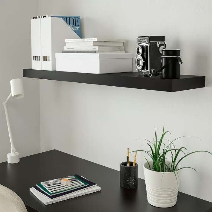 wandplank zwart Ikea 110x26cm, Ophalen, Gebruikt