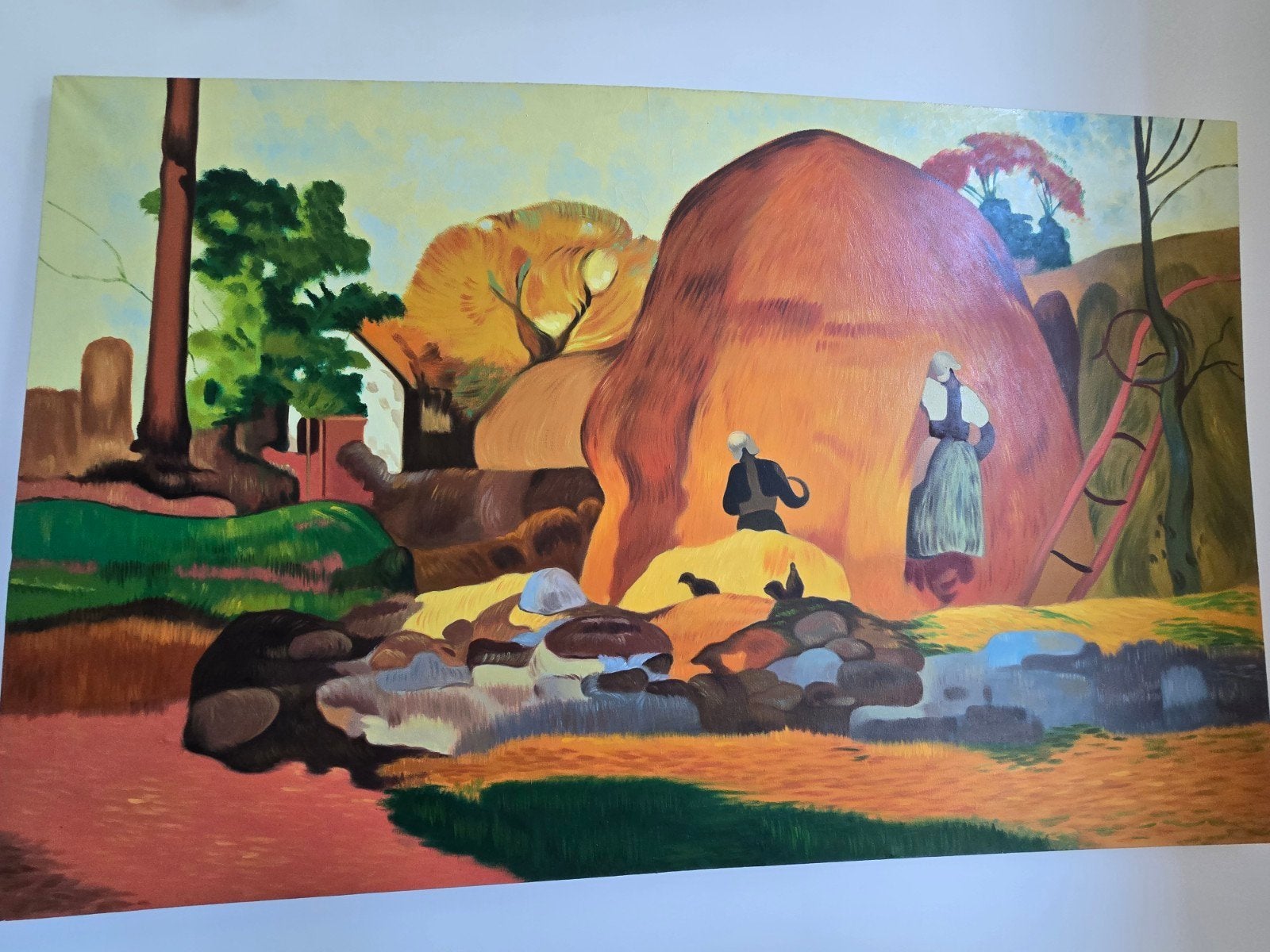 Schilderij reproductie van Gauguin, 'De Gele Hooibergen', Antiek en Kunst, Kunst | Schilderijen | Klassiek, Ophalen