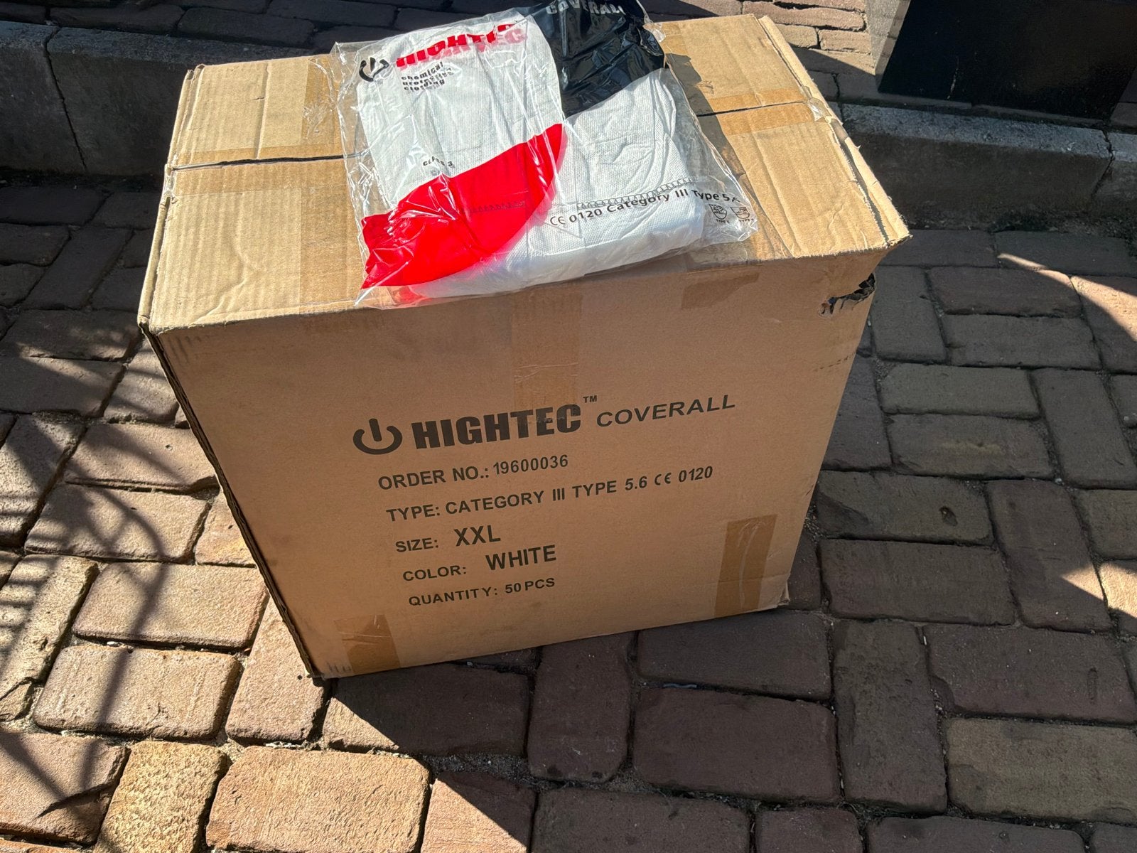 HIGHTEC WEGWERP OVERALLS Type 5.6, 50 stuks, maat XXL, wit, Ophalen, Nieuw