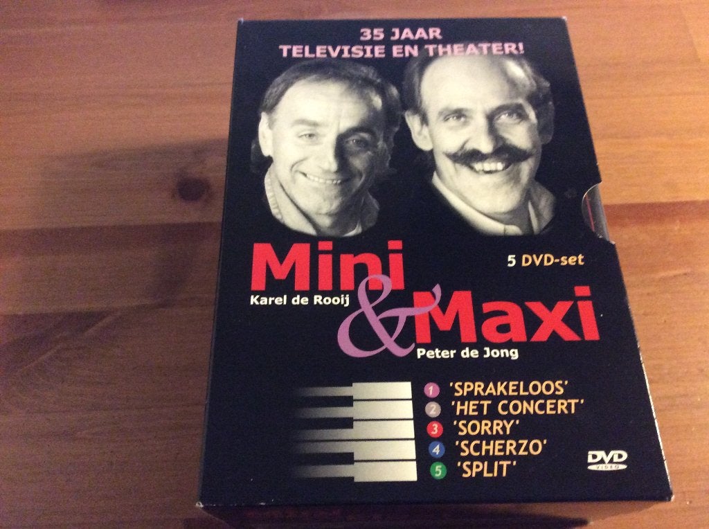 Mini & Maxi 35 jaar Televisie en Theater 5-dvd set, Stand-up of Theatershow, Mini & Maxi, Gebruikt, Alle leeftijden