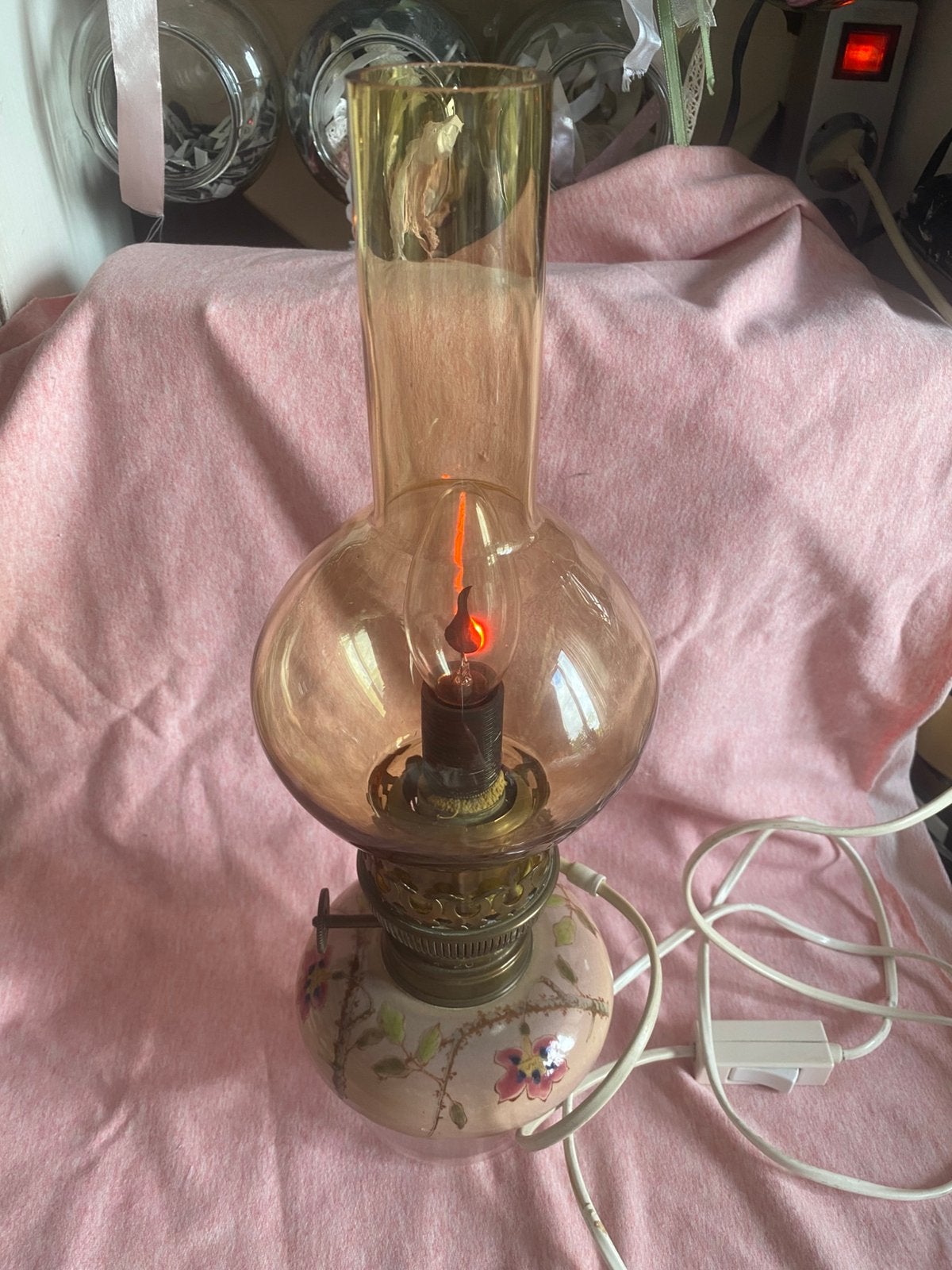"Antieke porseleinen lamp - 20''' Matador (Ehrich & Graetz), Ophalen of Verzenden