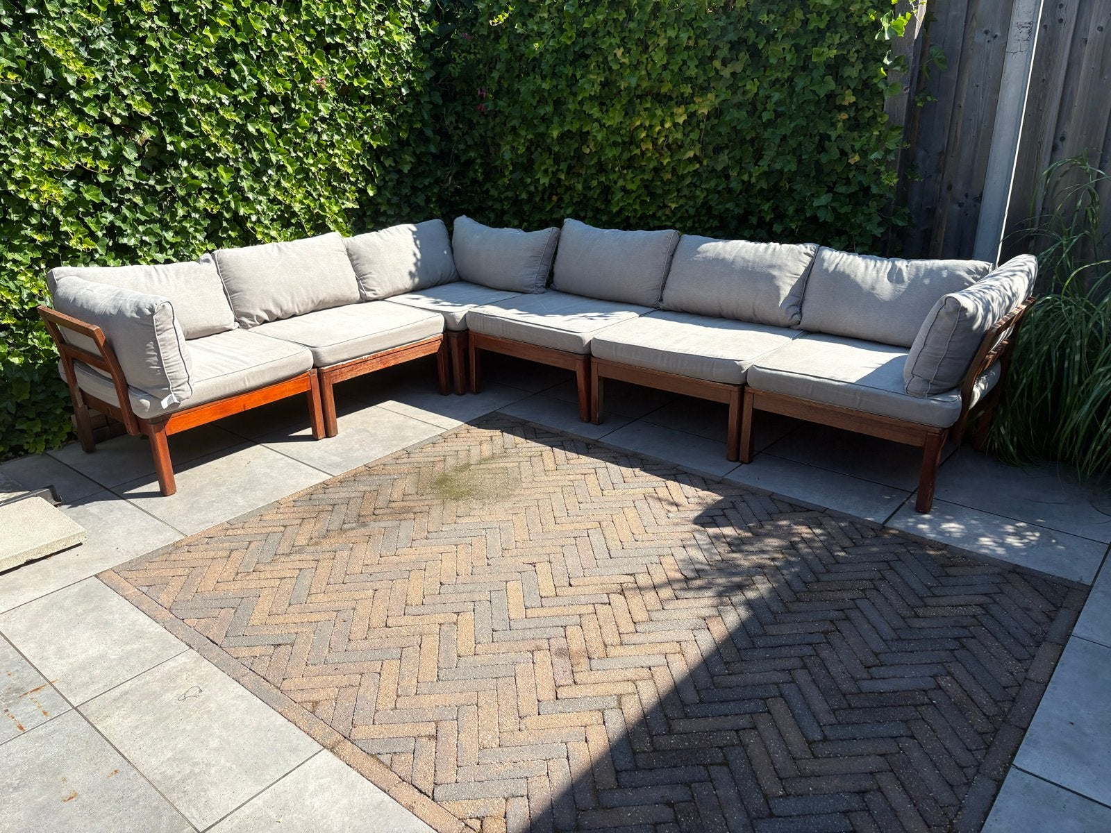 Loungeset 6 persoons (6 delen inclusief hoek), Tuin en Terras, Tuinsets en Loungesets, Ophalen, Gebruikt, Meer dan 8 zitplaatsen