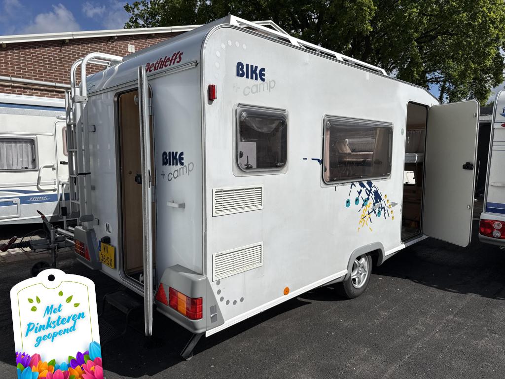 DETHLEFFS BIKE+CAMP 430 MET VASTBED ZITGROEP VOORTENT ENZ, Caravans en Kamperen, Caravans, Standaardzit, Overige typen, Bedrijf