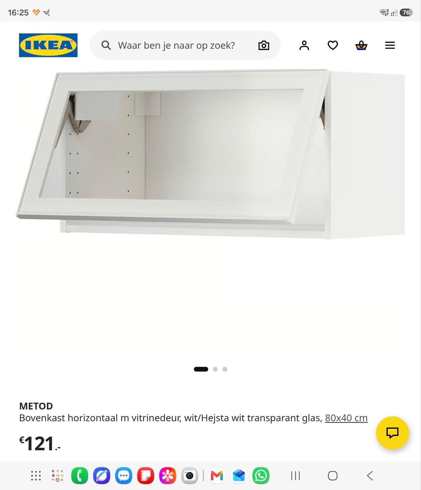 Method hangkast wit melkglas, (Half)hoge kast, Nieuw, Minder dan 100 cm, 25 tot 50 cm