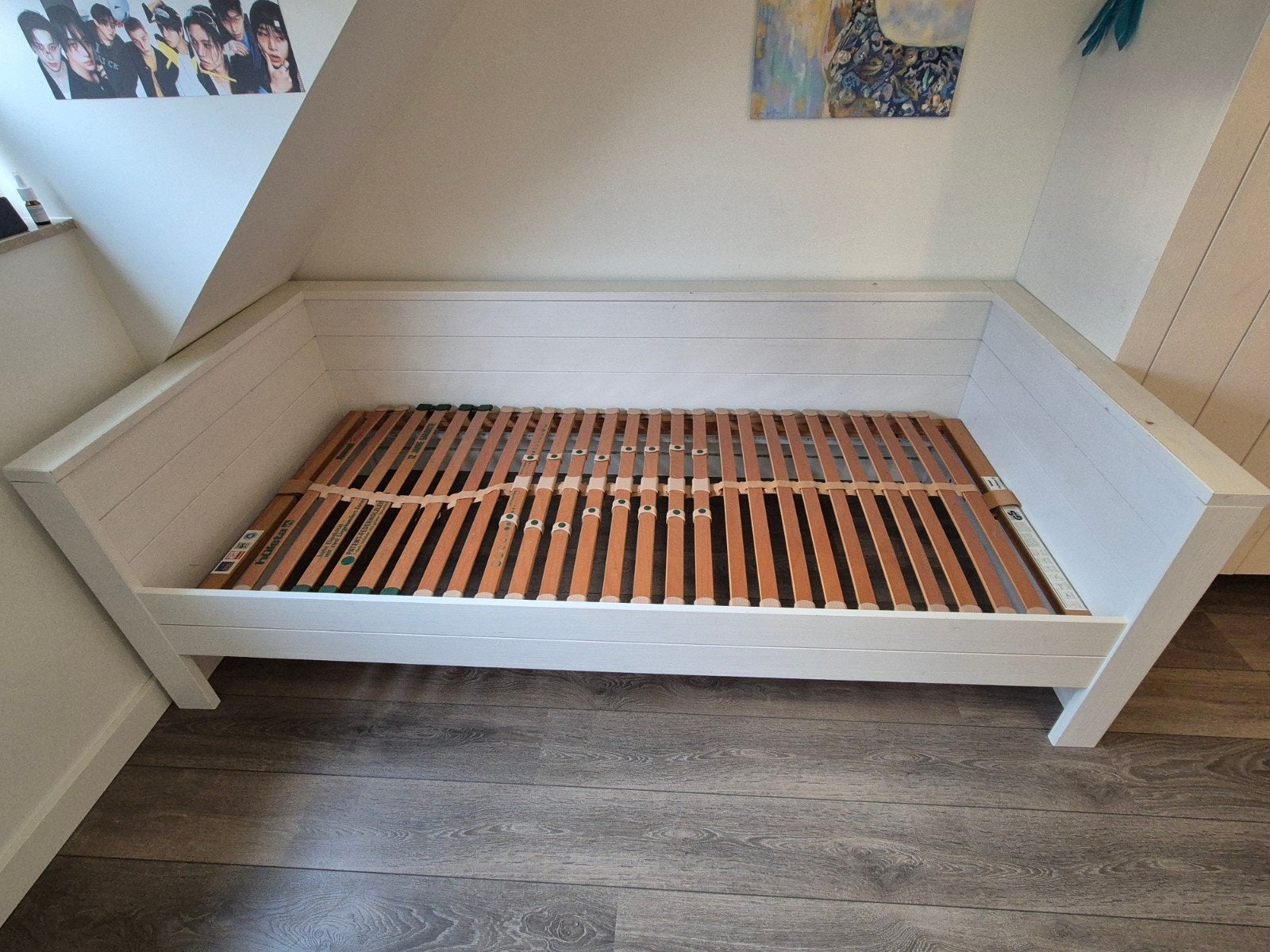 Eenpersoonsbedbank met lattenbodem - WOOOD Robin, Ophalen, 90 cm, Eenpersoons, Modern, Scandinavisch