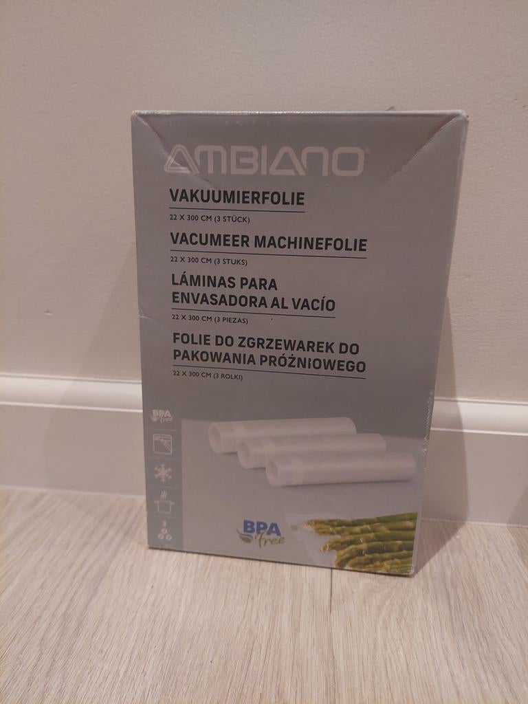 Ambiano Vacumeer Machinefolie - 3 rollen, BPA-vrij, Ophalen, Nieuw
