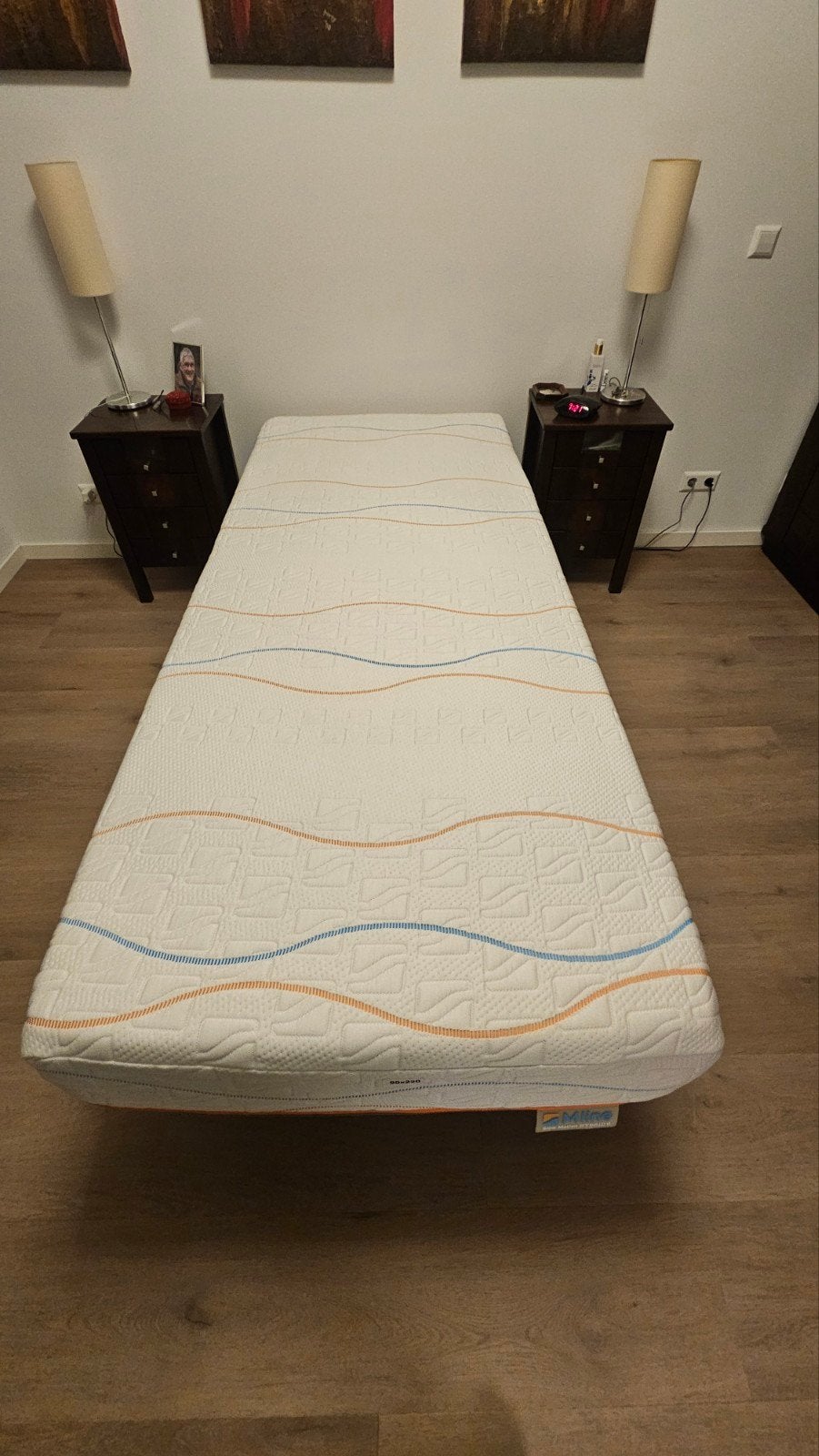 Mline Slow Motion Hybrid 6 matras en Bossflex 600 bedbodem, 90 cm, Eenpersoons, Ophalen of Verzenden, Zo goed als nieuw