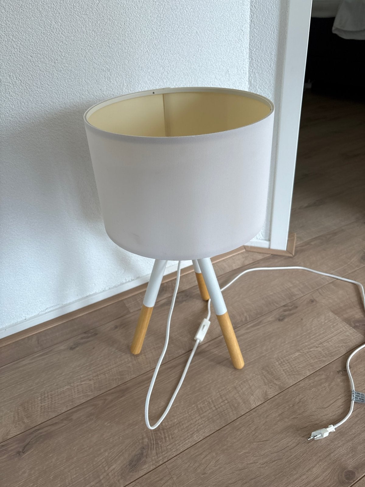 Zuiver Tripod Tafellamp - Wit/Hout, Ophalen, Met schakelaar, Overige merken, 54 cm