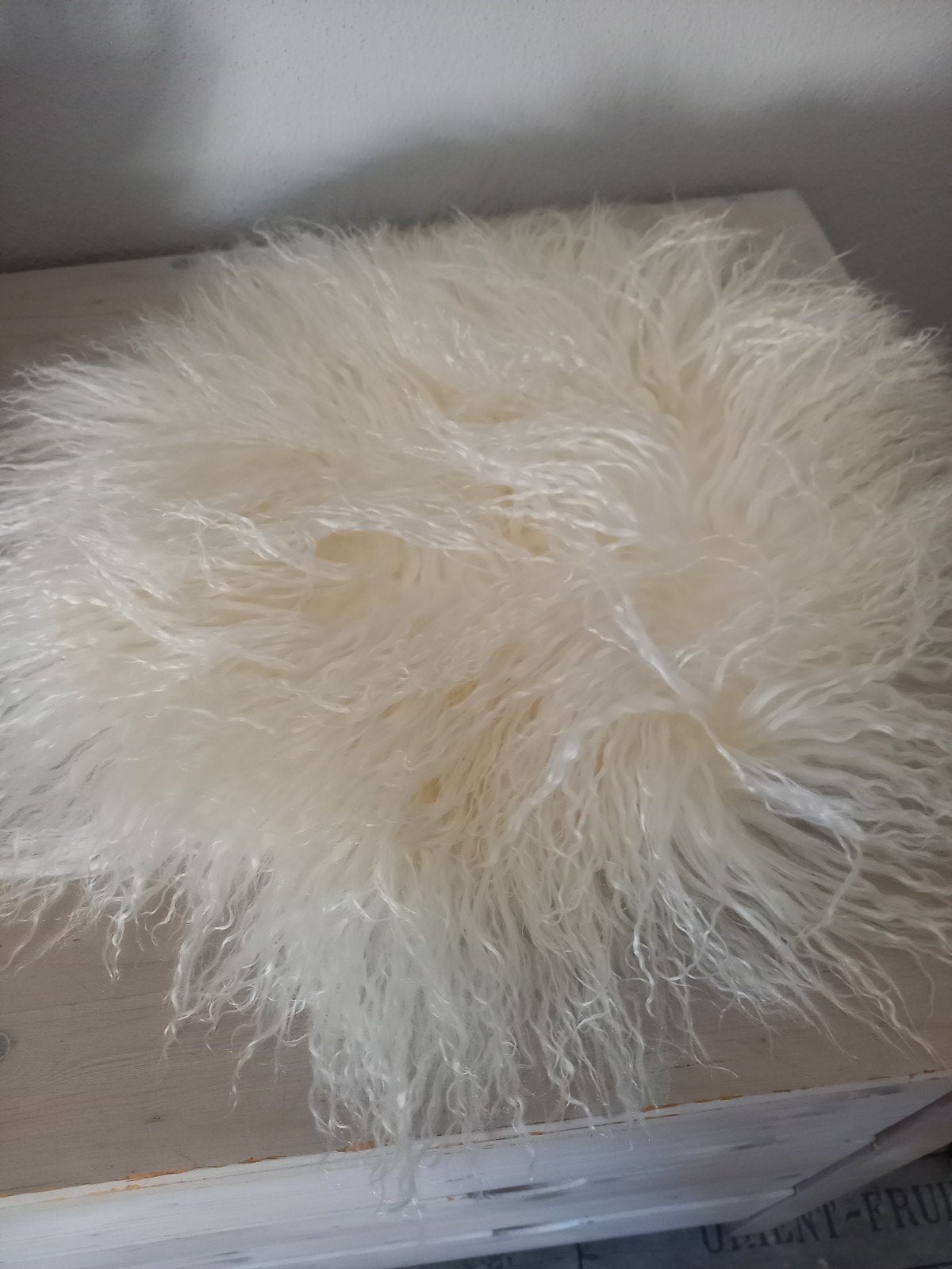 2 echte bontjes gebroken wit, Ophalen, 50 tot 100 cm, Wit, Rond